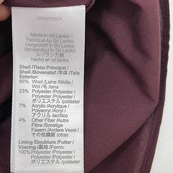 Madewell Zip Front Mini Skirt Size 4 Burgundy Preppy Academia Pockets Womens - Picture 7 of 9